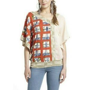 NEW Vanessa Virginia Anthropologie Mixed Media Top